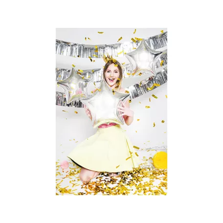 Csillag forma fólia lufi 48 cm ezüst