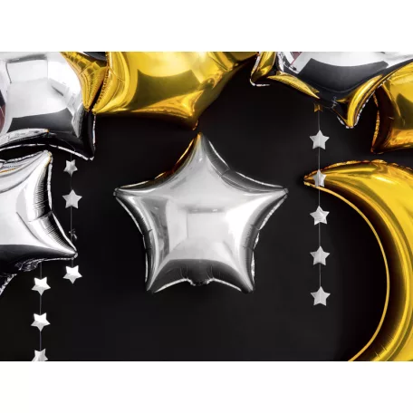 Csillag forma fólia lufi 48 cm ezüst