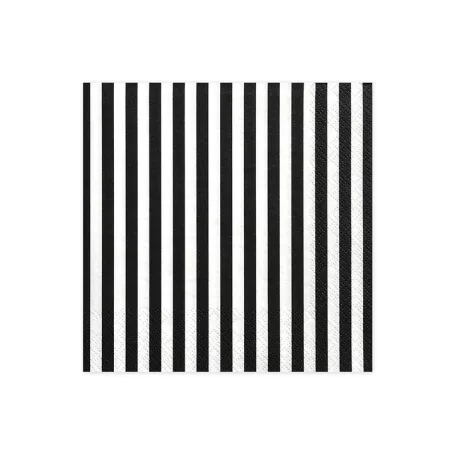 Szalvéta fekete fehér csíkos (20 db)