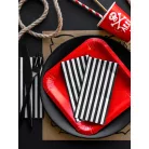 Szalvéta fekete fehér csíkos (20 db)