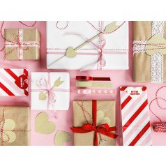 Dekorációs ragasztószalag - piros / ezüst (4 db)