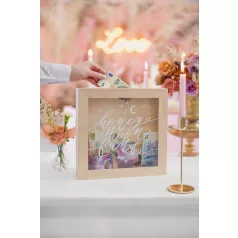   Nászút Alap Fa Persely "Honeymoon Fund" felirattal