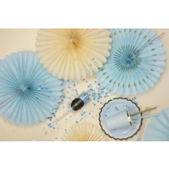 Rozetta papír dekoráció világoskék 20-30cm (3 db)