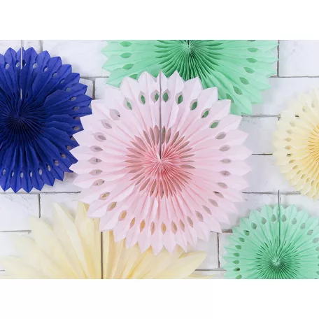 Rozetta papír dekoráció világos púder rózsaszín 20-30cm (3 db)