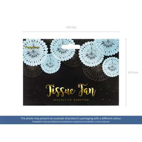 Rozetta papír dekoráció világos púder rózsaszín 20-30cm (3 db)