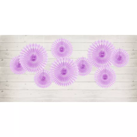 Rozetta papír dekoráció levendula lila 20-30cm (3 db)