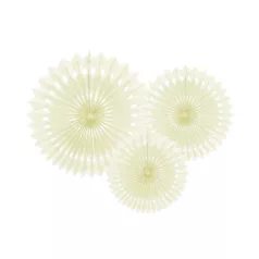   Rozetta papír dekoráció világos krémszín 20-30cm (3 db)