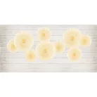 Rozetta papír dekoráció világos krémszín 20-30cm (3 db)