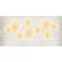   Rozetta papír dekoráció világos krémszín 20-30cm (3 db)