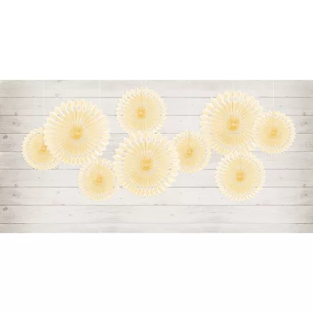 Rozetta papír dekoráció világos krémszín 20-30cm (3 db)