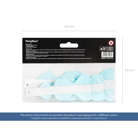 Rozetta papír dekoráció sárga 20-30cm (3 db)