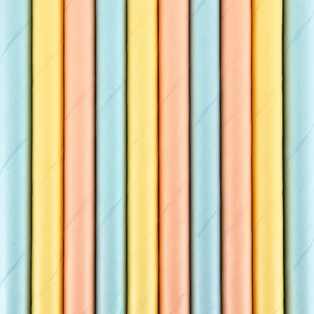 Papír szívószál vegyes színek (10 db)