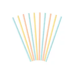Papír szívószál vegyes színek (10 db)