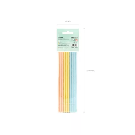 Papír szívószál vegyes színek (10 db)