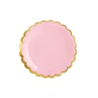 Papírtányérok, világos rózsaszín 18 cm (6 db)