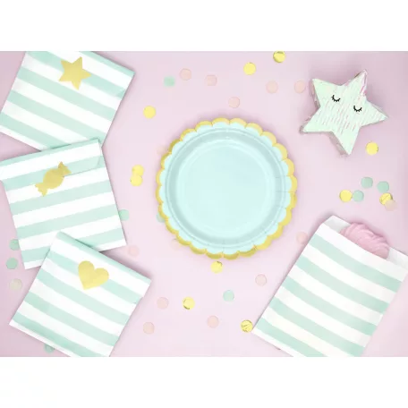 Papírtányérok, menta 18 cm (6 db)