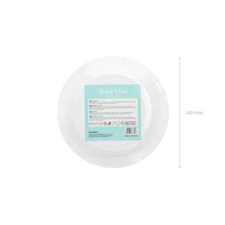 Papírtányérok, menta 18 cm (6 db)