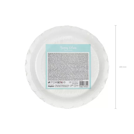 Papírtányérok, világoskék 18 cm (6 db)