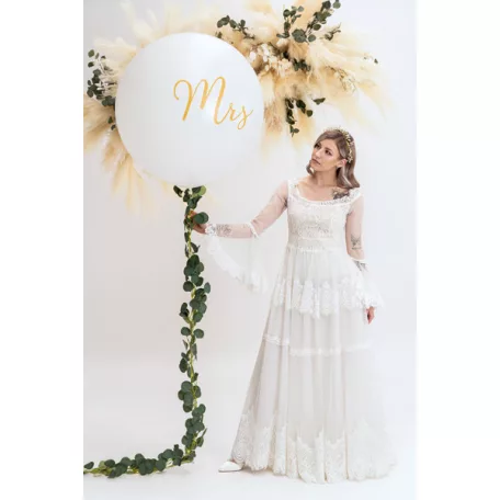 Óriás léggömb 1 m Mrs fehér
