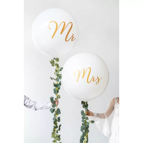 Óriás léggömb 1 m Mrs fehér