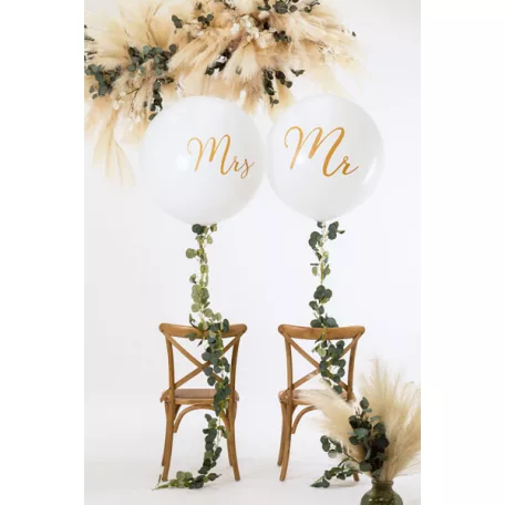 Óriás léggömb 1 m Mrs fehér