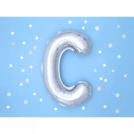 "C" betű fólia lufi 35cm ezüst