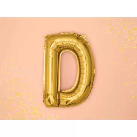 "D" betű fólia lufi 35cm arany