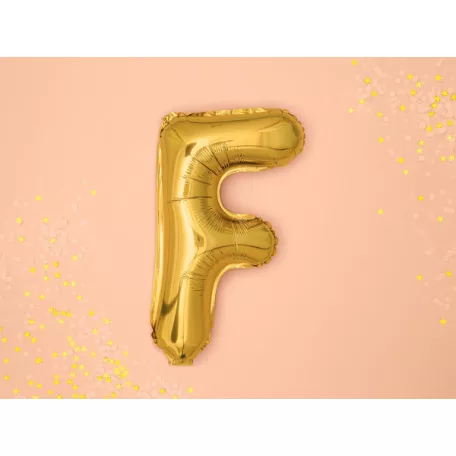 "F" betű fólia lufi 35cm arany