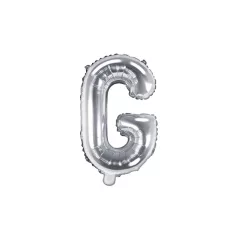 "G" betű fólia lufi 35cm ezüst