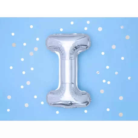 "I" betű fólia lufi 35cm ezüst