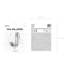 "J" betű fólia lufi 35cm ezüst