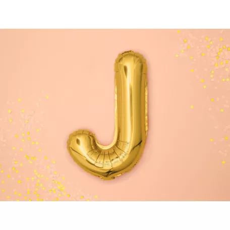 "J" betű fólia lufi 35cm arany