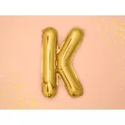 "K" betű fólia lufi 35cm arany