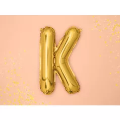"K" betű fólia lufi 35cm arany
