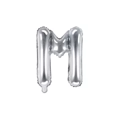 "M" betű fólia lufi 35cm ezüst