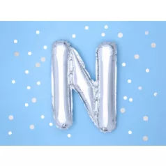 "N" betű fólia lufi 35cm ezüst