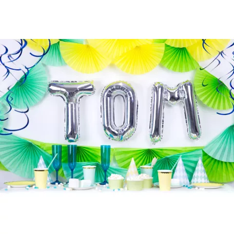 "O'' betű fólia lufi 35cm ezüst