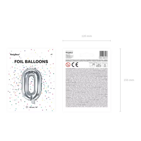 "O'' betű fólia lufi 35cm ezüst