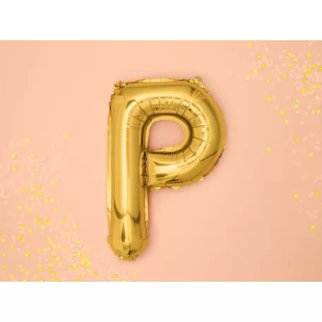 "P" betű fólia lufi 35cm arany