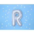 "R" betű fólia lufi 35cm ezüst
