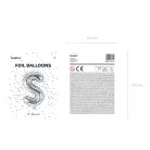 "S" betű fólia lufi 35cm ezüst