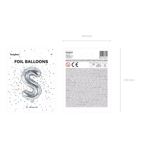 "S" betű fólia lufi 35cm ezüst
