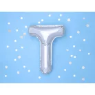 "T" betű fólia lufi 35cm ezüst