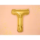 "T" betű fólia lufi 35cm arany