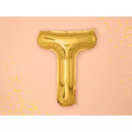 "T" betű fólia lufi 35cm arany