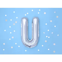 "U" betű fólia lufi 35cm ezüst
