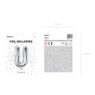 "U" betű fólia lufi 35cm ezüst