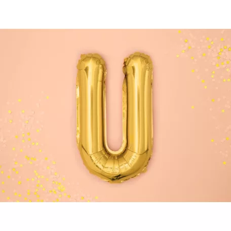 "U" betű fólia lufi 35cm arany