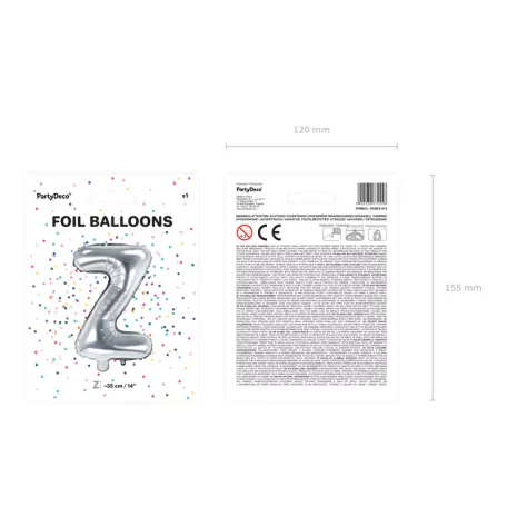 "Z" betű fólia lufi 35cm ezüst
