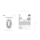 Szám fólia lufi ''0'' 35cm ezüst